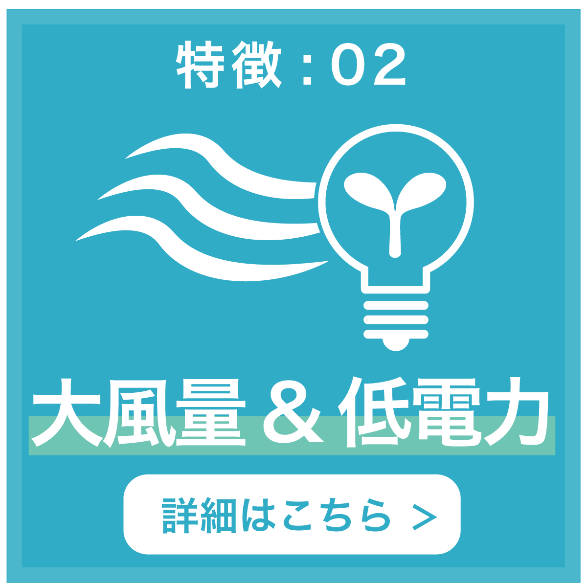 特徴02 大風量＆低電力